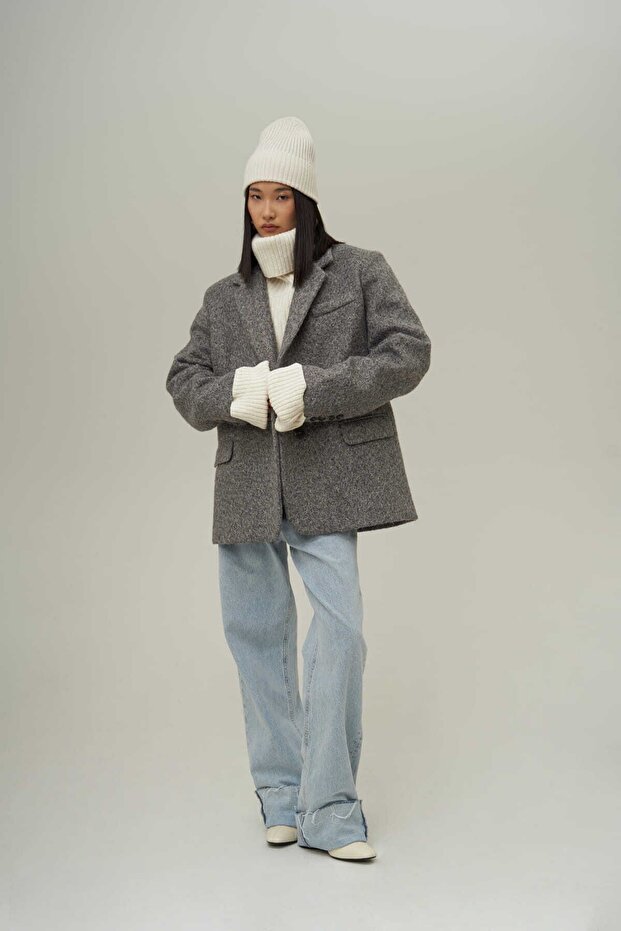 Enzo Antrasit Blazer Ceket - 2