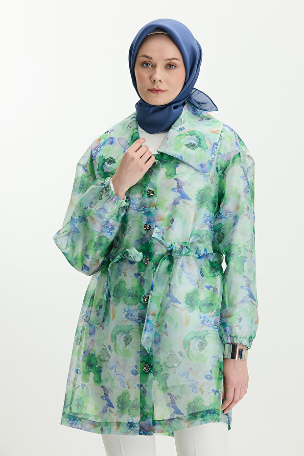 Düğmeli Organze Kap - 4