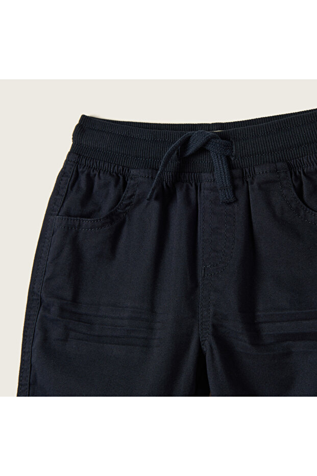 بنطلون سادة مع رباط للإغلاق - 2