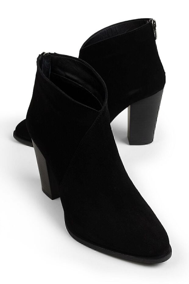 Hakiki Süet Siyah Kadın Bot - 1