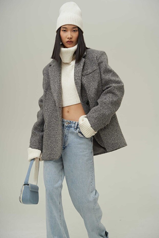 Enzo Antrasit Blazer Ceket - 7