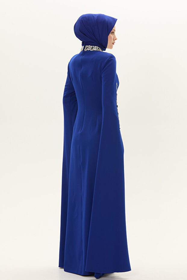 Taş İşlemeli Abiye Elbise - 8