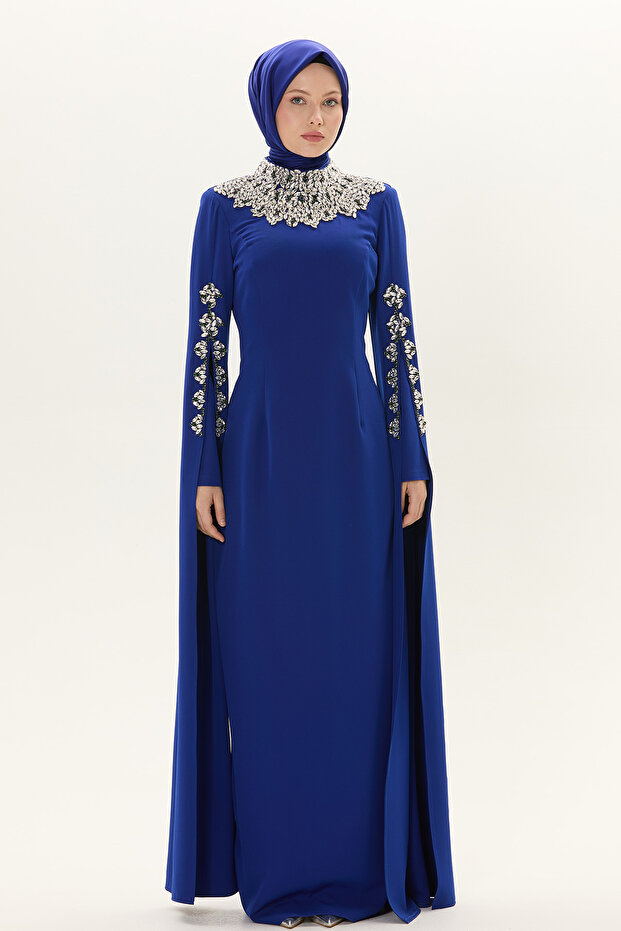 Taş İşlemeli Abiye Elbise - 2