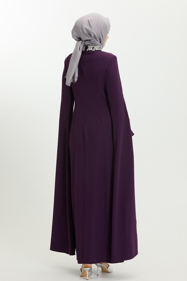 Taş İşlemeli Abiye Elbise - 7