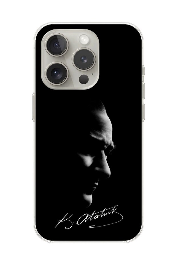 حافظة شفافة متوافقة مع هاتف iPhone 12 Pro بتصميم أتاتورك 1