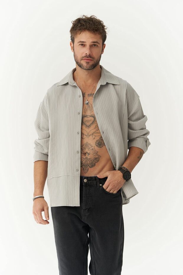 Dylan Gri Erkek Gömlek - 7