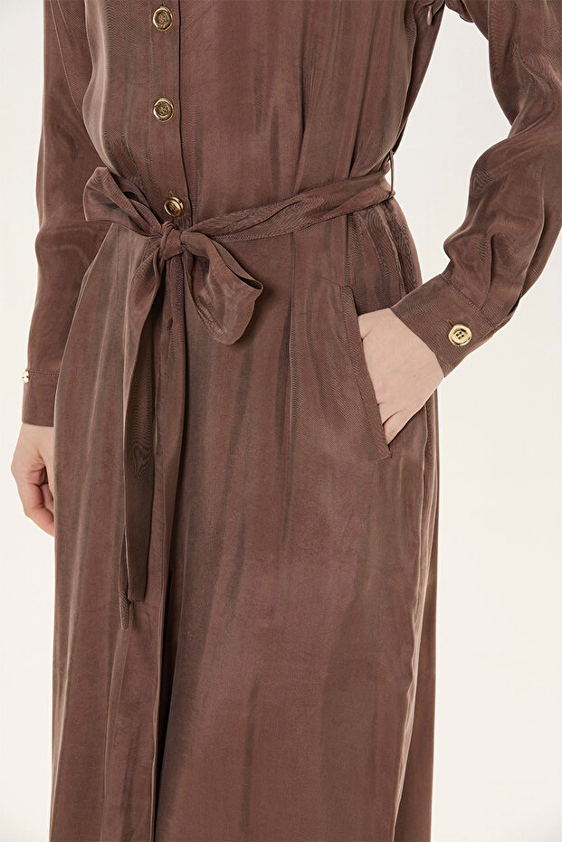 Düğmeli Kuşaklı Tulum - 6