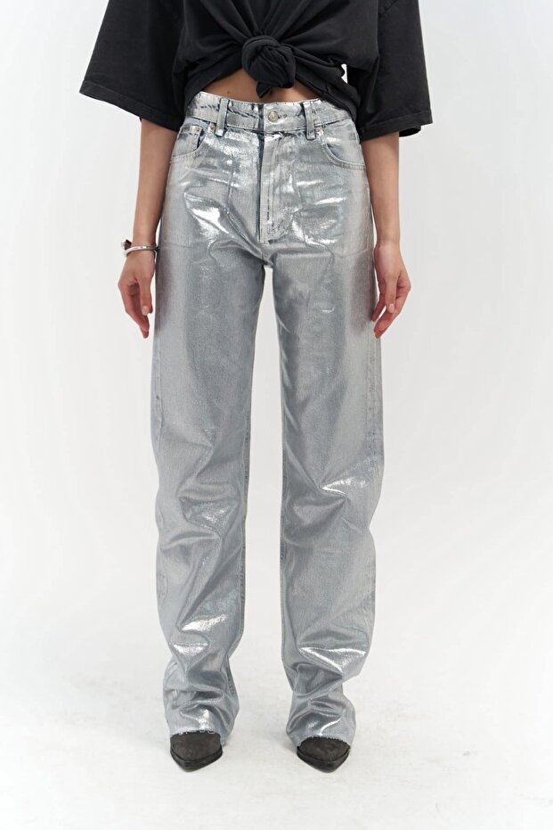 بنطلون جينز معدني أساسي من مارلا - 2