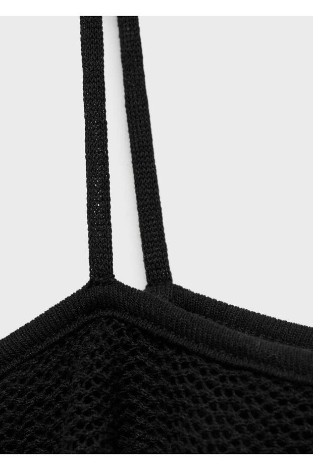 Volanlı triko elbise - 7