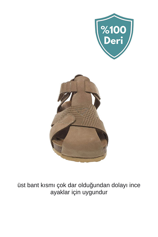 %100 Deri Sandalet - 3