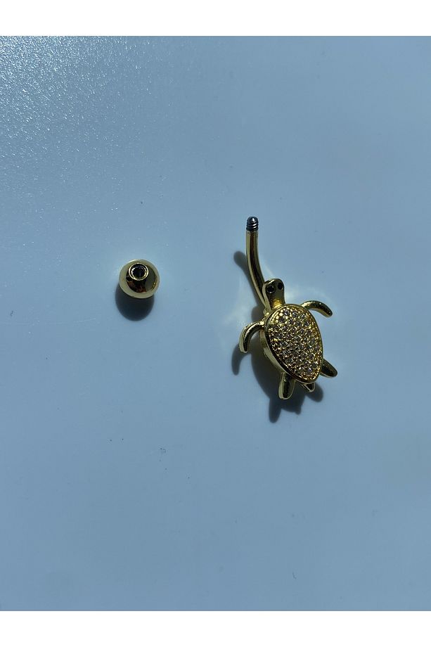 Göbek Piercing Çelik Kaplumbağa Figürlü - 8