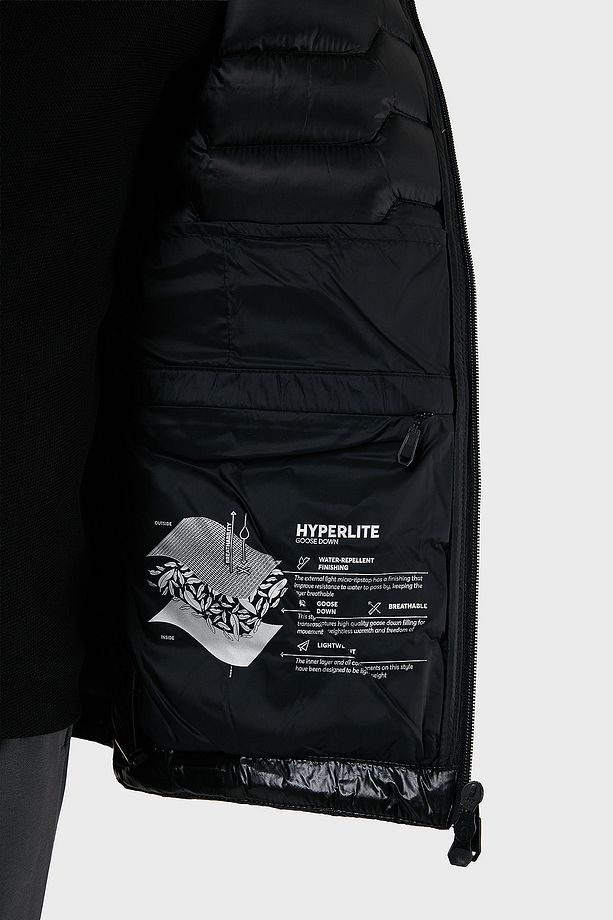 Su İtici Regular Fit Kuş Tüyü Dolgulu Çıkarılabilir Kapüşonlu Şişme Yelek Erkek YELEK 50529691 - 4