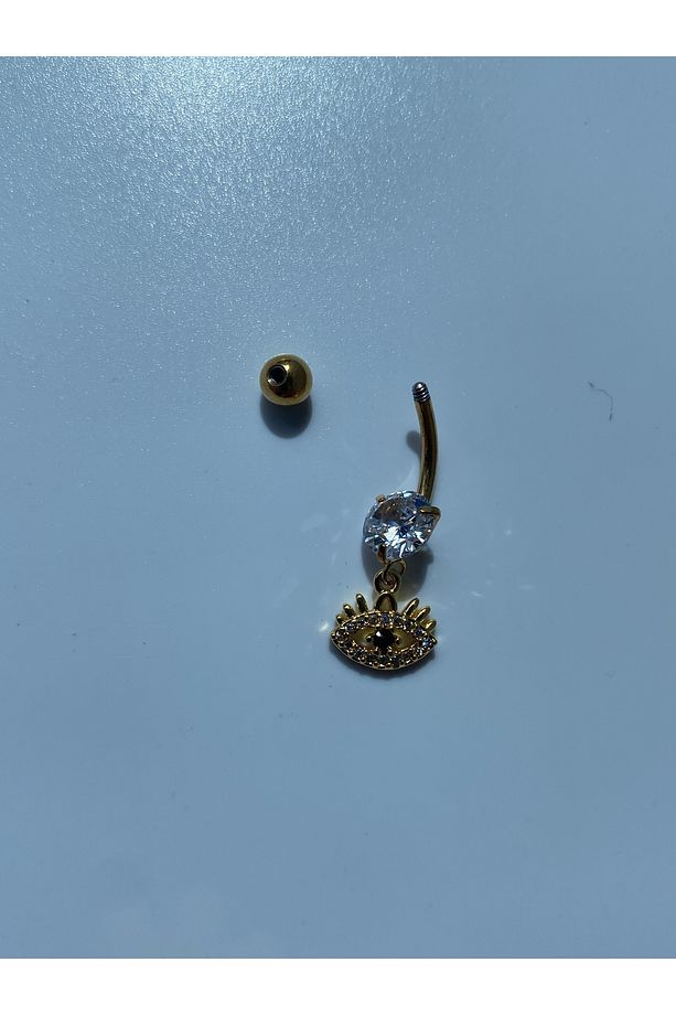 Göbek Çelik Piercing Göz Model Zirkon Taşlı - 7