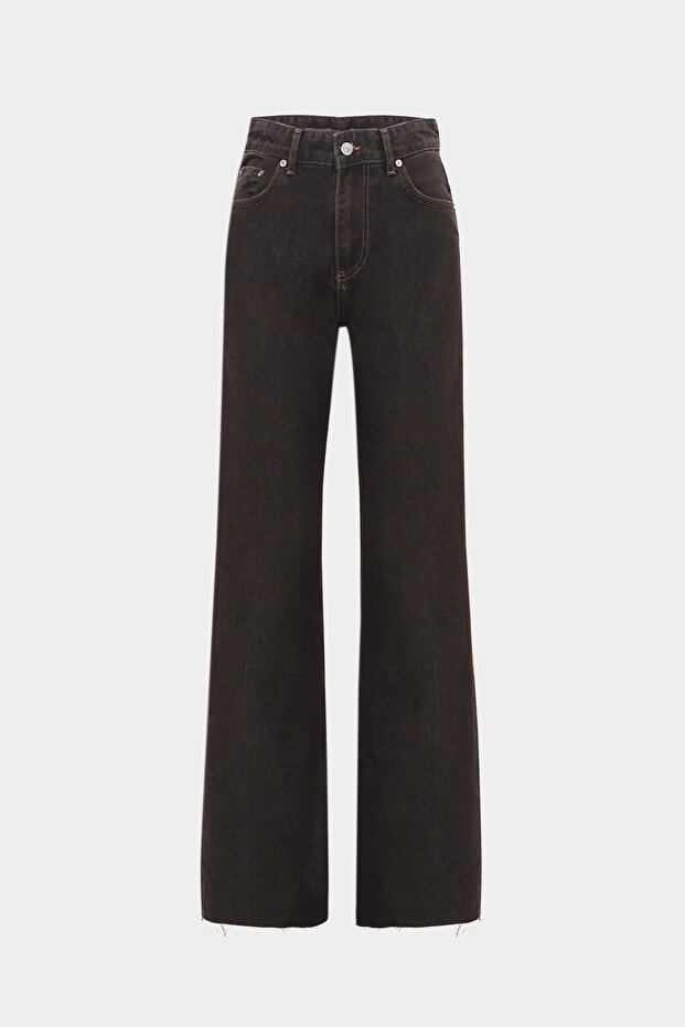 High Waist Wide Leg Snow Wash Wide Leg Seamless Jeans