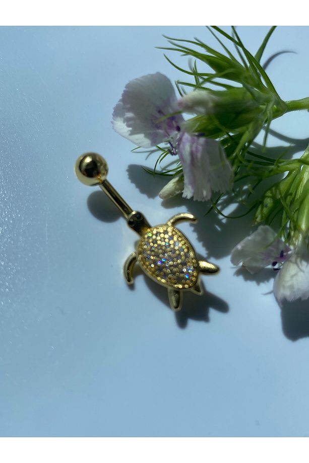 Göbek Piercing Çelik Kaplumbağa Figürlü - 2