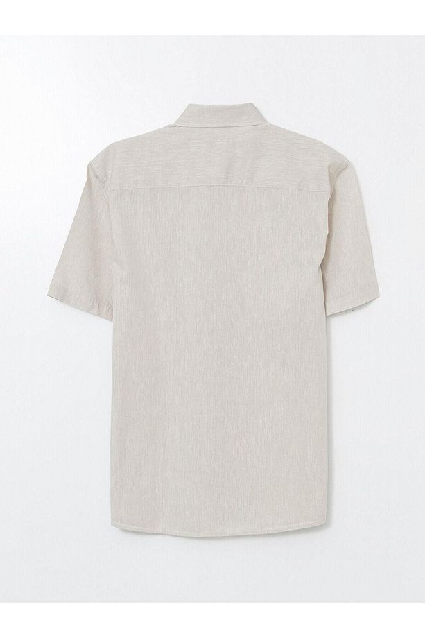 LCW Vision Regular Fit Kısa Kollu Keten Karışımlı Erkek Gömlek (S5) - 6