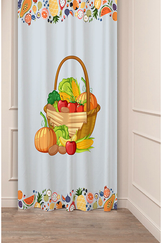 Coffee Kitchen Coffee Bean Sweet Fruit Greenery Patterned Special Design Bohemian (Single Wing) Background Curtain