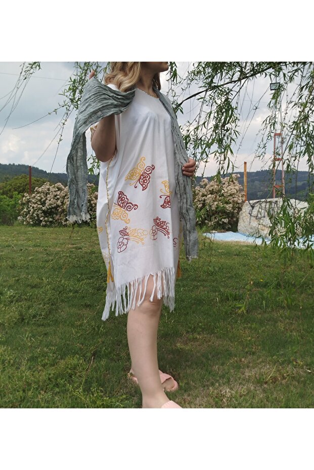 DESENLİ PLAJ ELBİSESİ - 1