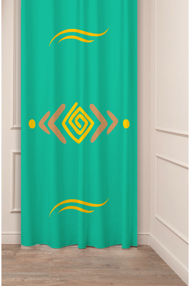Geometric Line Shapes Special Design Patterned Digital Printed (Single Wing) Modern Stylish Background Curtain
