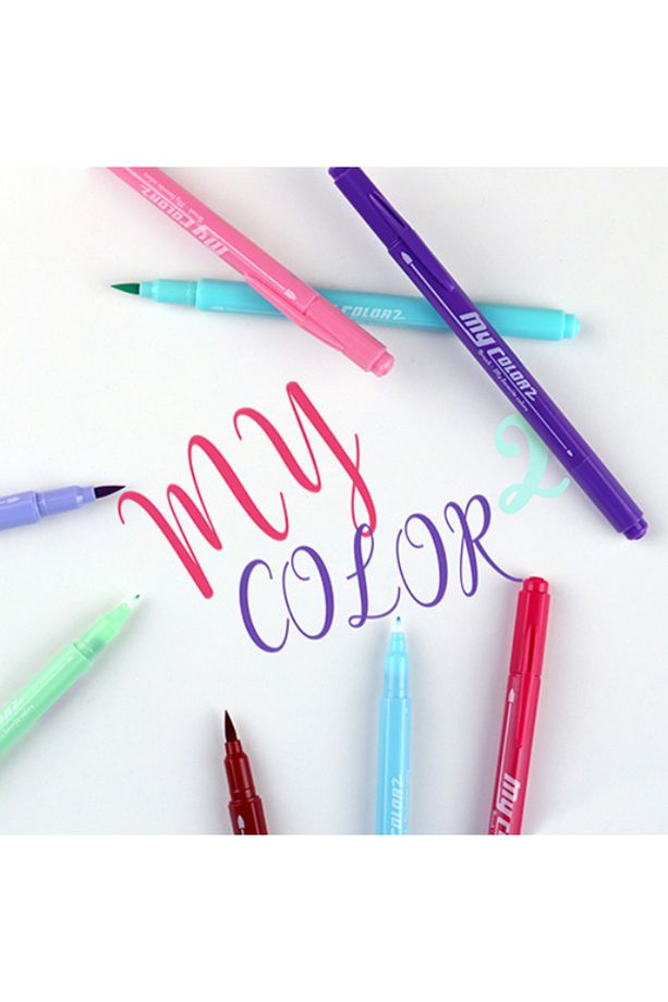 My Color Çift Taraflı Fırça Uçlu Keçeli Kalem 12 Renk - 5