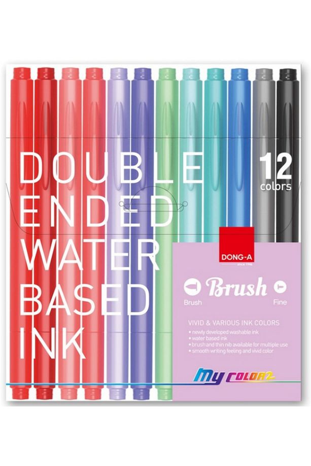 My Color Çift Taraflı Fırça Uçlu Keçeli Kalem 12 Renk - 2