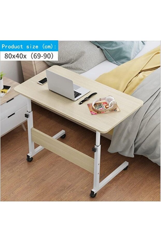 Movable Height Adjustable Laptop Table (40*80 cm) - Beige - 1