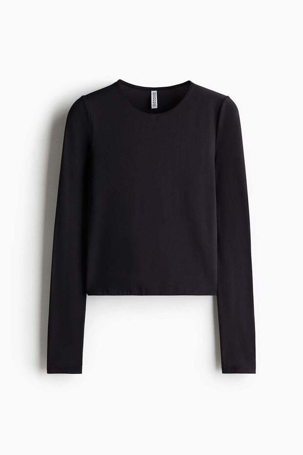 Long-sleeved jersey top