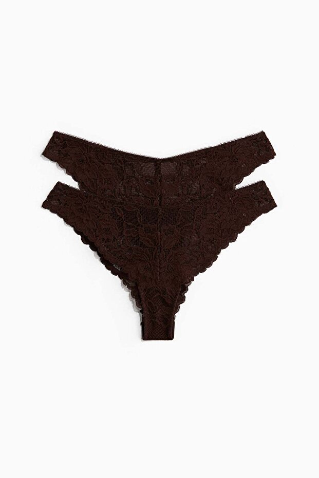 2-pack lace Brazilian briefs