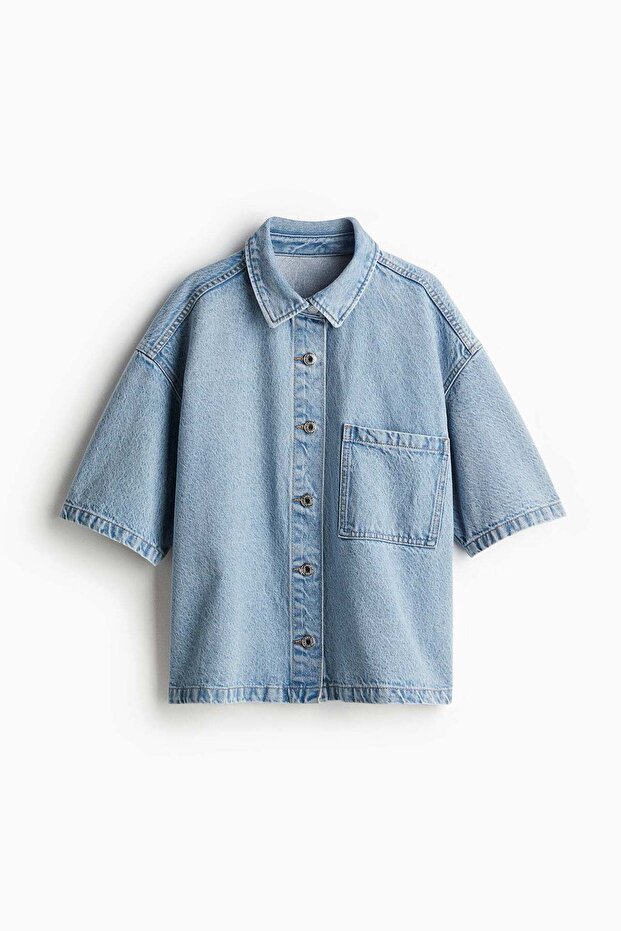 Oversized denim shirt