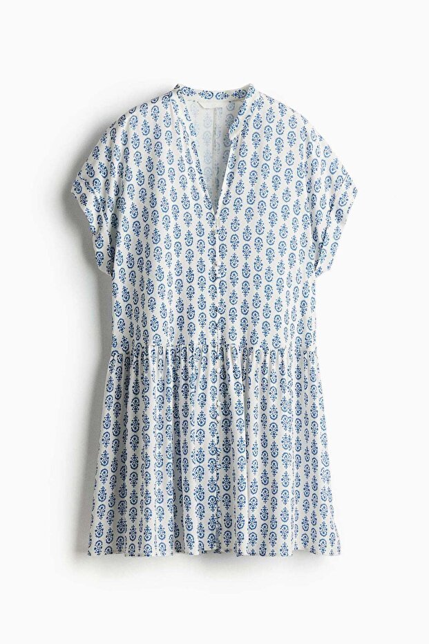 Crinkled tunic dress