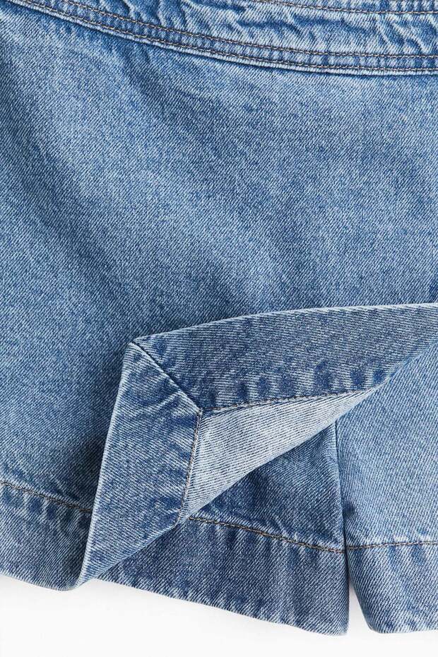 Wrap denim skort - 6