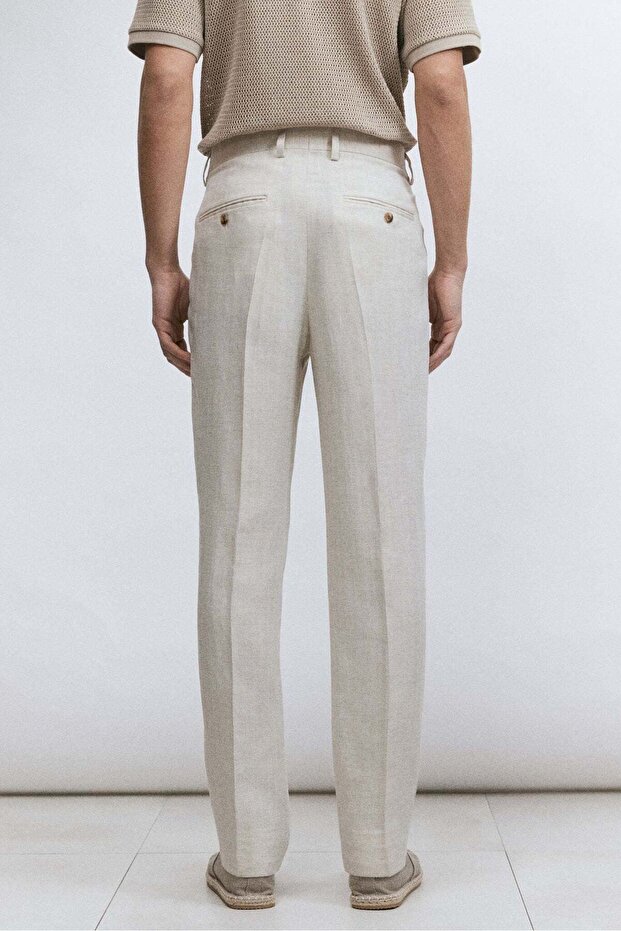 Regular Fit Tailored linen-blend trousers - 3