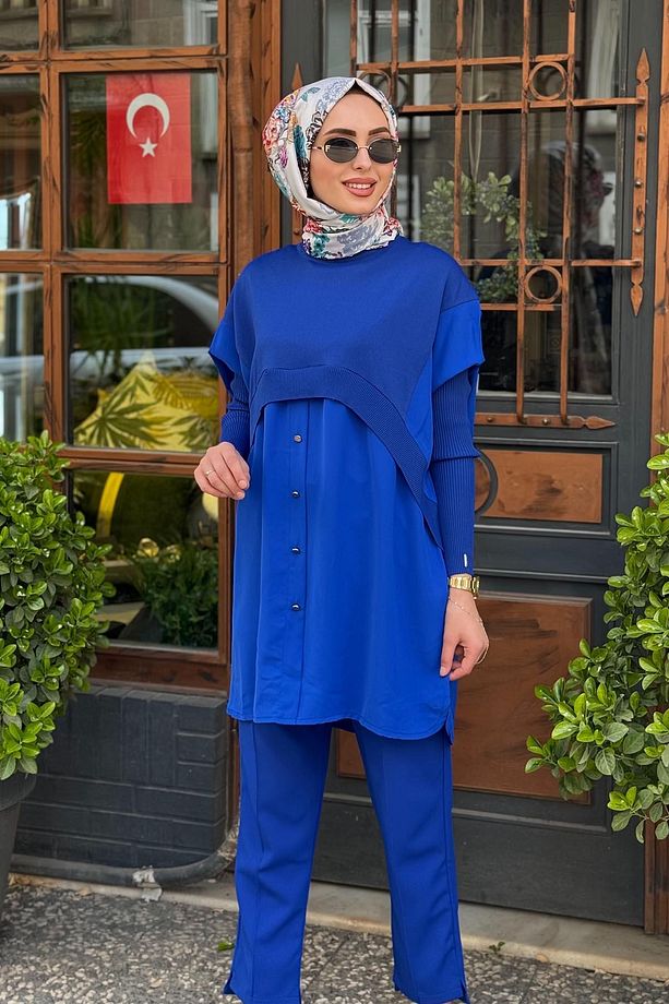 İNVEE Tunik 6883 Saks Mavi - 3