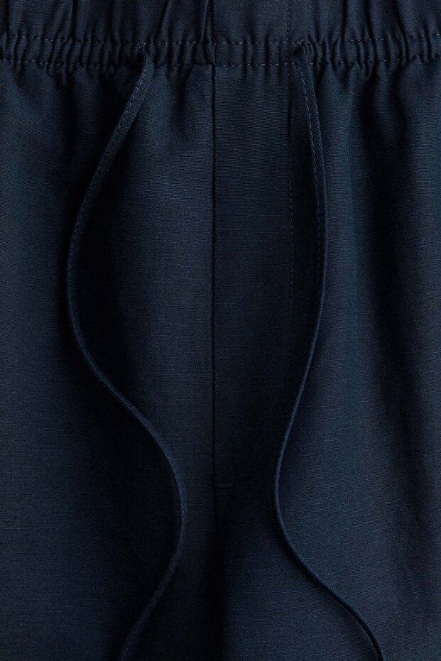 بنطلون من مزيج الكتان برباط - 3