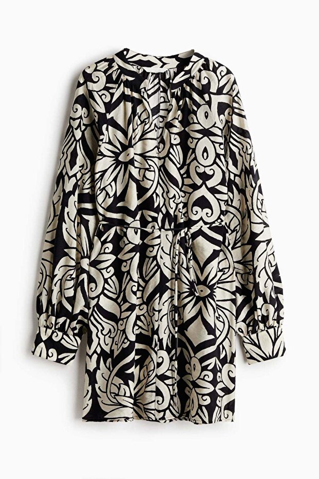 Tie-belt tunic dress