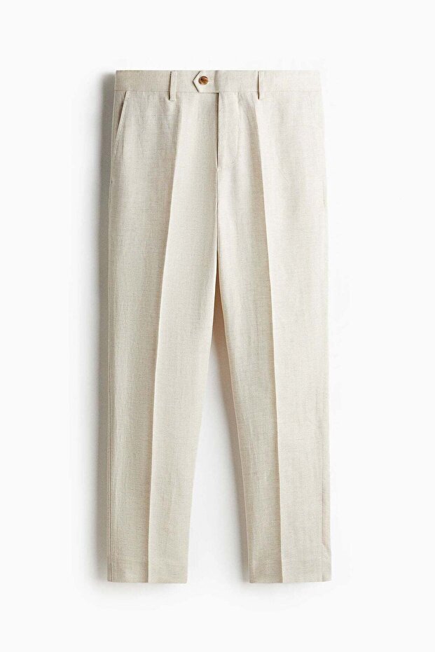 Regular Fit Tailored linen-blend trousers - 1