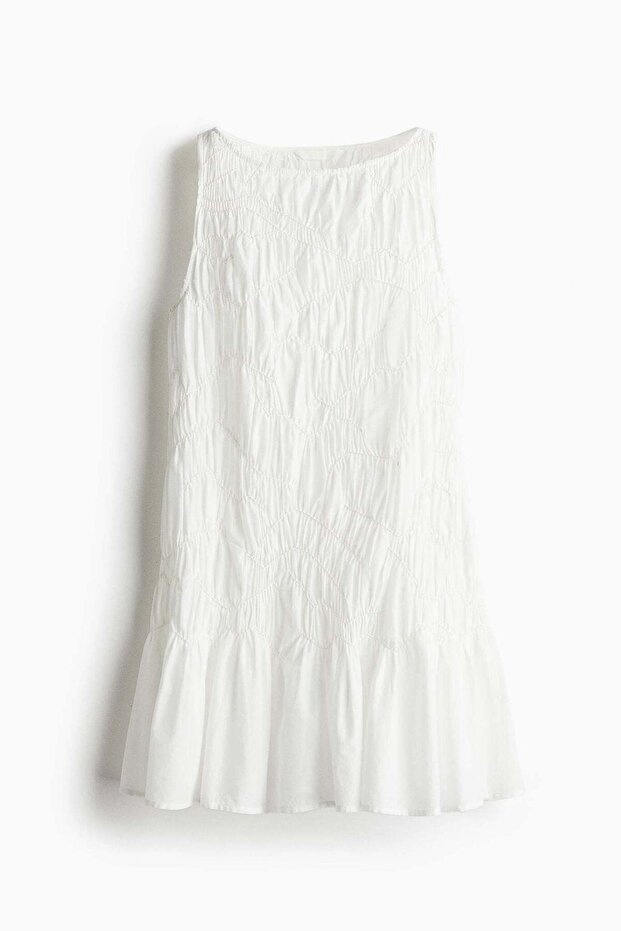 Ruched cotton dress