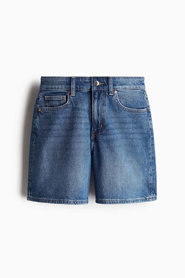 High-waisted denim shorts