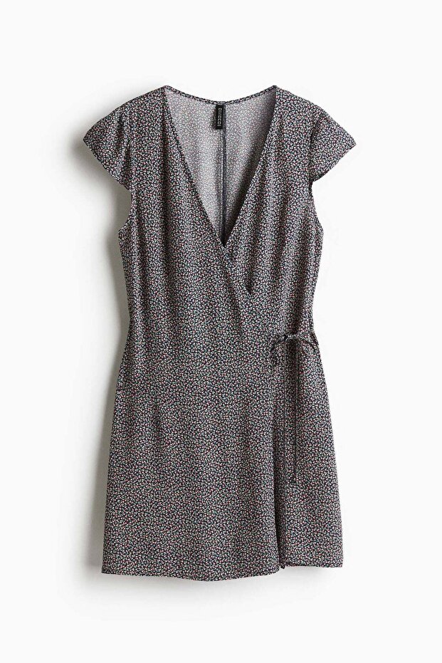 Crêpe wrap dress
