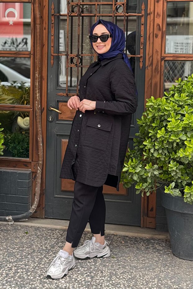 Kapitone Gömlek 6879 Siyah - 2