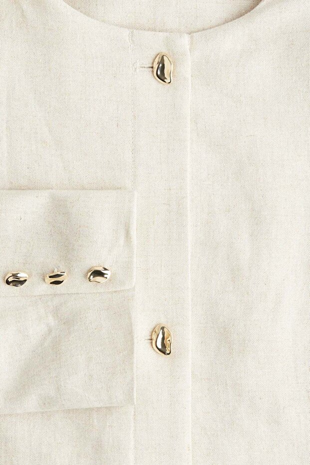 سترة ببلوم من مزيج الكتان - 6