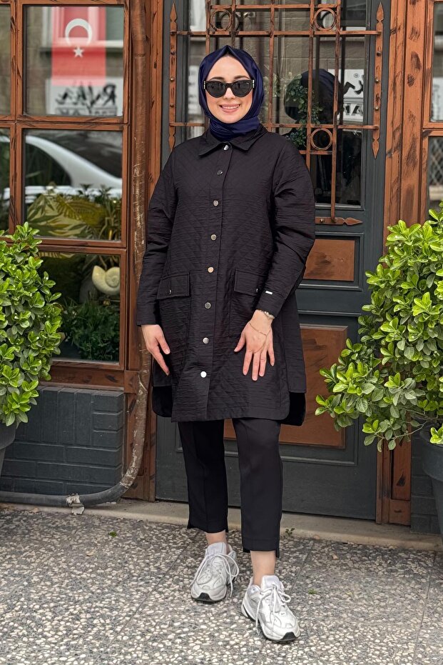 Kapitone Gömlek 6879 Siyah - 1