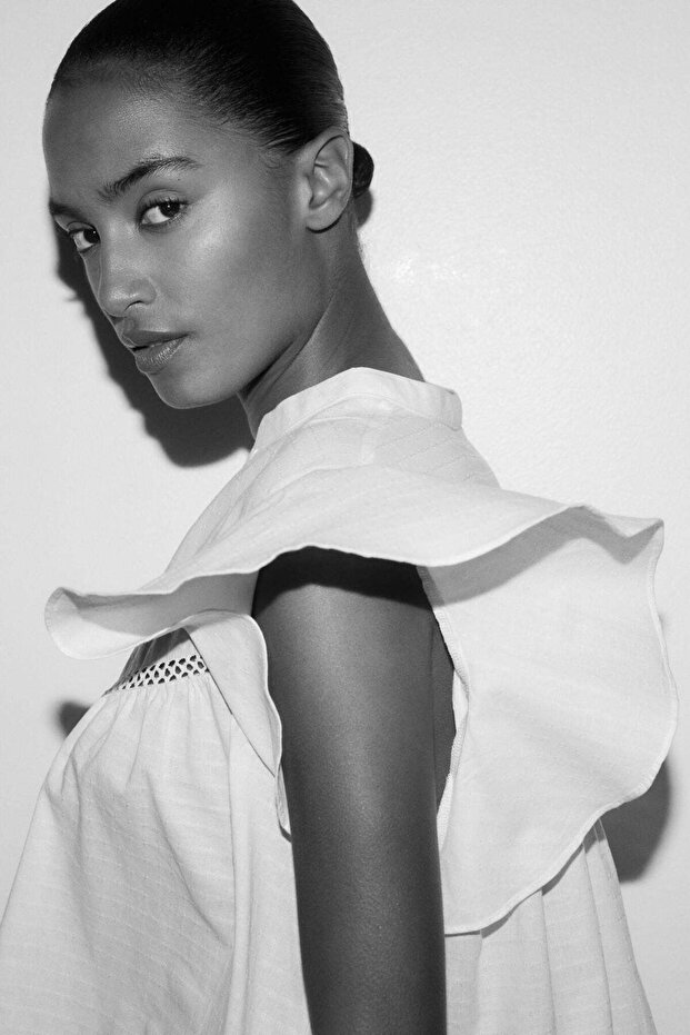 بلوزة منسوجة بنمط دوبي - 1