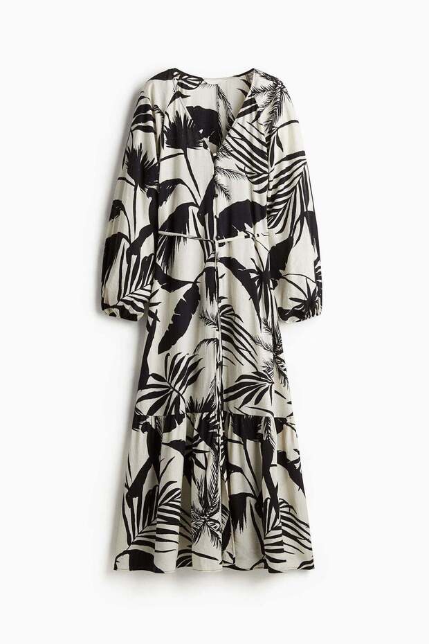 Tie-belt crêpe dress