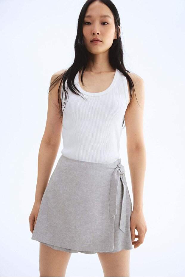 Linen-blend skort - 2