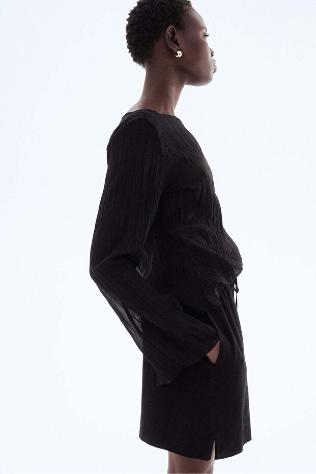 Linen-blend drawstring shorts - 5