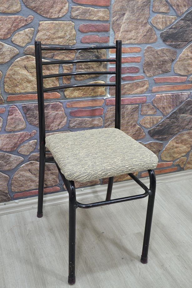 4 Adet Demir Sandalye Kılıfı Jakar Kumaş - 6