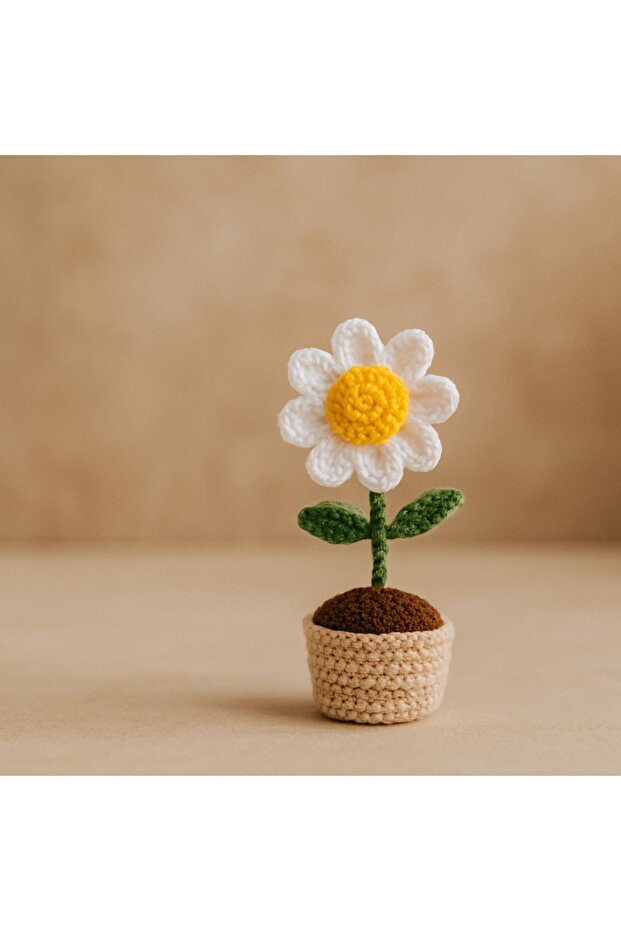 Örgü saksıda çiçek - 1