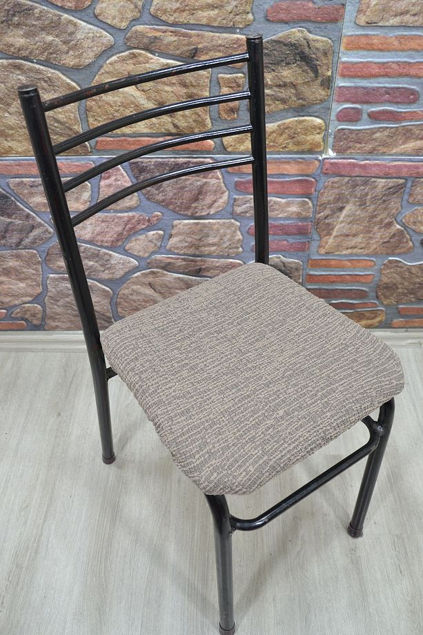 4 Adet Demir Sandalye Kılıfı Jakar Kumaş - 2