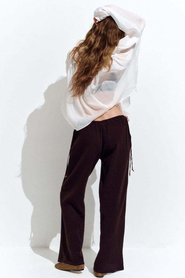 Wide drawstring trousers - 5
